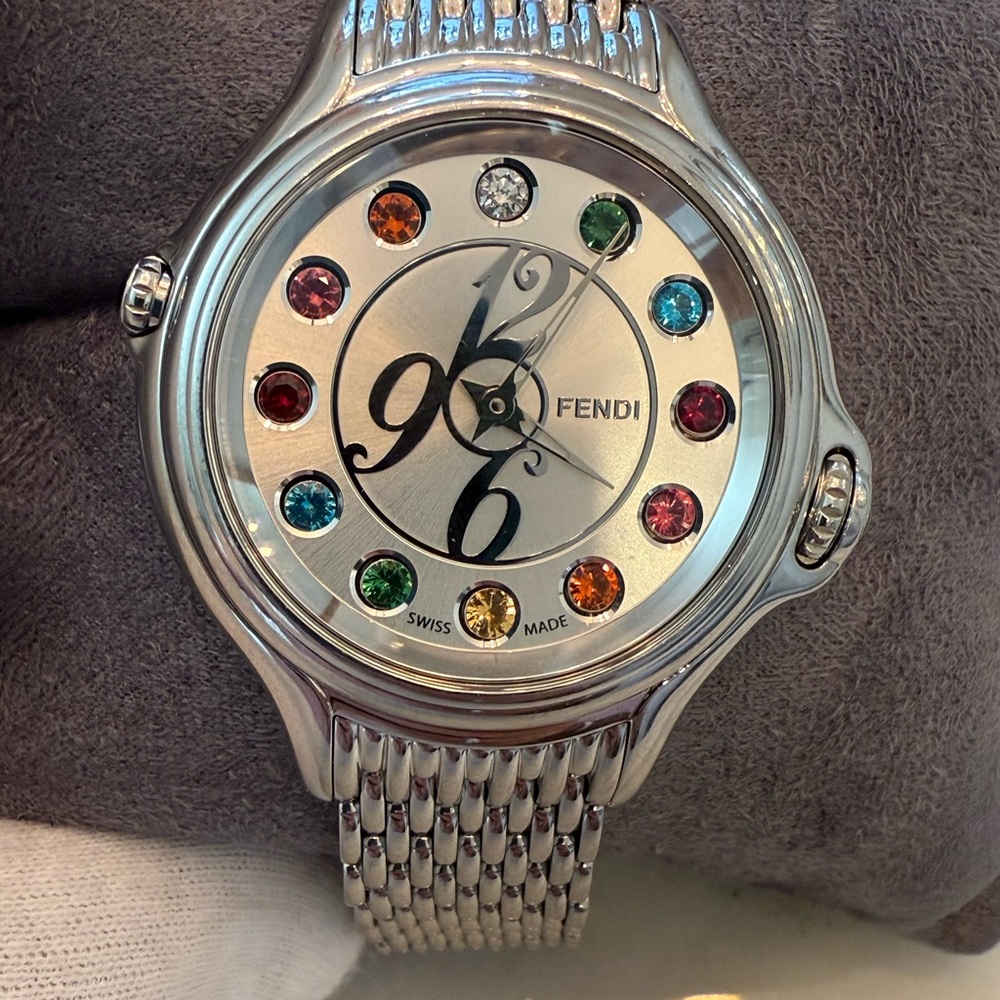 Fendi Crazy Carats Women’s stainless steel watch rotating gemstones